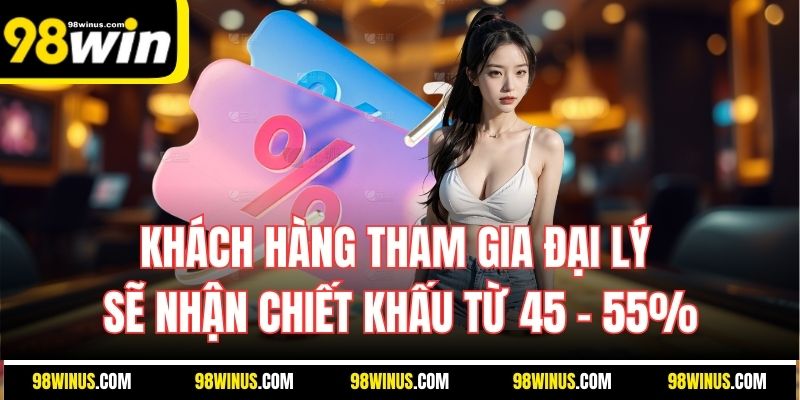 Khách hàng tham gia đại lý sẽ nhận chiết khấu từ 45 - 55%
